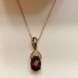 Levian Rhodolite Pendant in Strawberry Gold